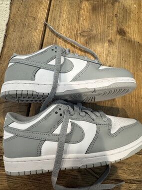 Nike Grey and White Low-Top Sneakers